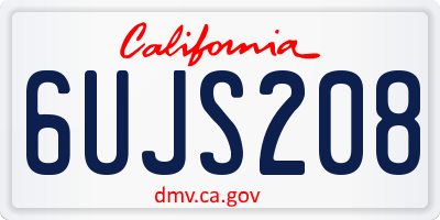 CA license plate 6UJS208