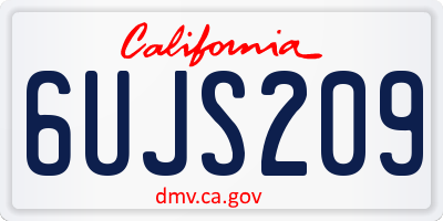 CA license plate 6UJS209
