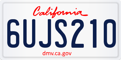 CA license plate 6UJS210