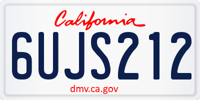 CA license plate 6UJS212