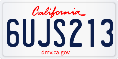 CA license plate 6UJS213