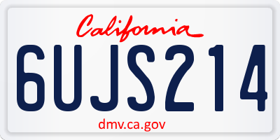 CA license plate 6UJS214