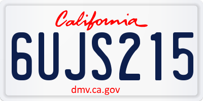 CA license plate 6UJS215