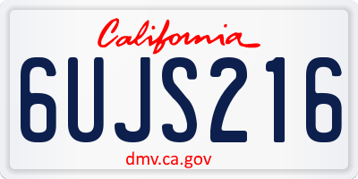 CA license plate 6UJS216