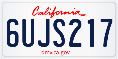 CA license plate 6UJS217