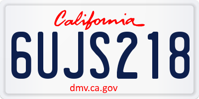 CA license plate 6UJS218