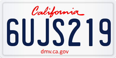 CA license plate 6UJS219