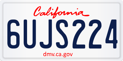 CA license plate 6UJS224