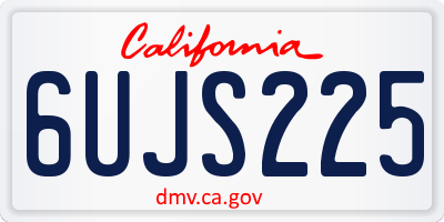 CA license plate 6UJS225