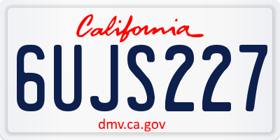 CA license plate 6UJS227