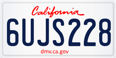 CA license plate 6UJS228