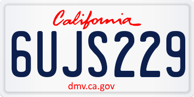 CA license plate 6UJS229