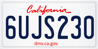 CA license plate 6UJS230