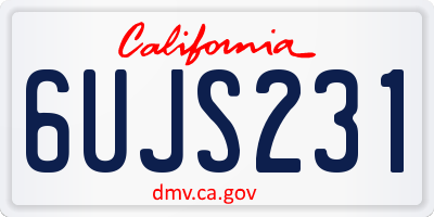 CA license plate 6UJS231
