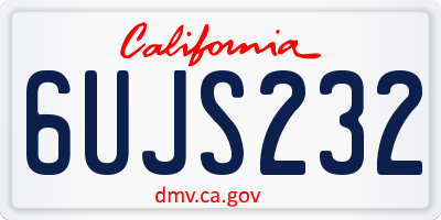 CA license plate 6UJS232