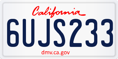 CA license plate 6UJS233