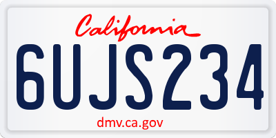 CA license plate 6UJS234