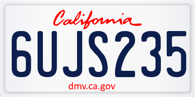 CA license plate 6UJS235