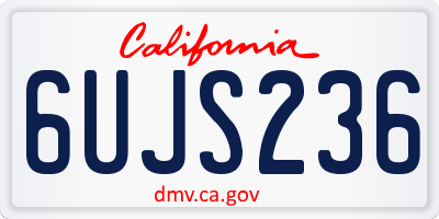 CA license plate 6UJS236