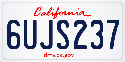 CA license plate 6UJS237