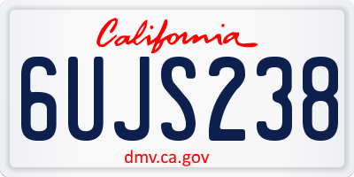 CA license plate 6UJS238