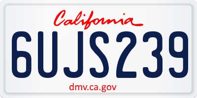 CA license plate 6UJS239