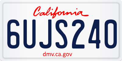 CA license plate 6UJS240