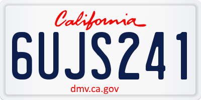 CA license plate 6UJS241