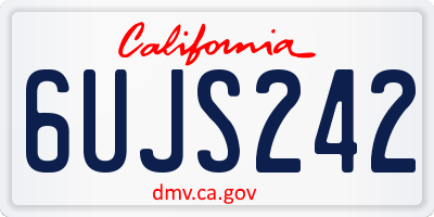 CA license plate 6UJS242