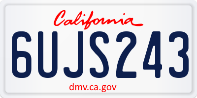 CA license plate 6UJS243