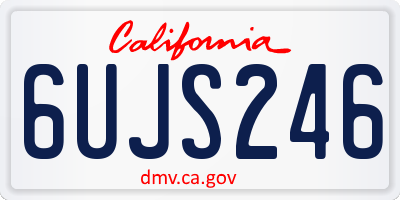 CA license plate 6UJS246