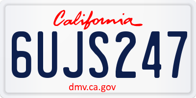 CA license plate 6UJS247