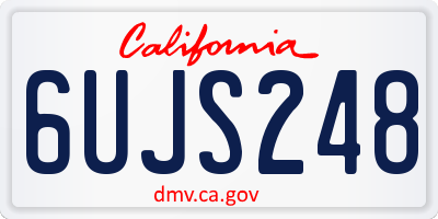 CA license plate 6UJS248