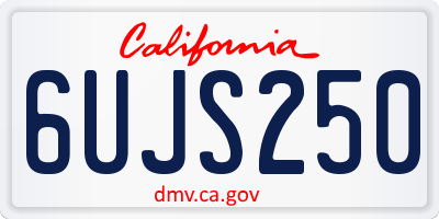 CA license plate 6UJS250
