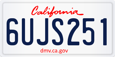 CA license plate 6UJS251