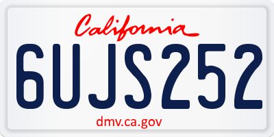 CA license plate 6UJS252