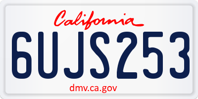CA license plate 6UJS253