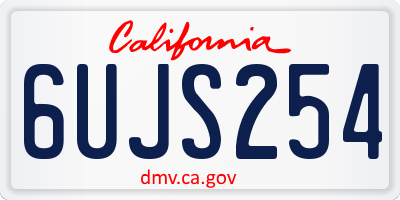 CA license plate 6UJS254
