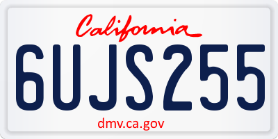 CA license plate 6UJS255
