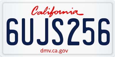 CA license plate 6UJS256