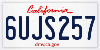 CA license plate 6UJS257