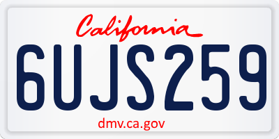 CA license plate 6UJS259