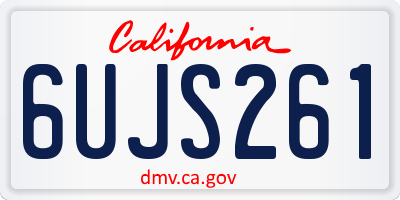 CA license plate 6UJS261