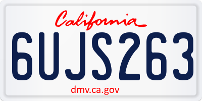 CA license plate 6UJS263