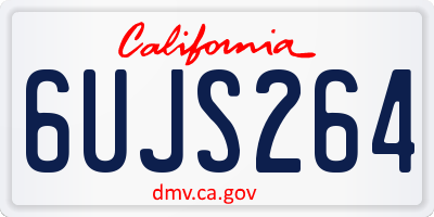 CA license plate 6UJS264