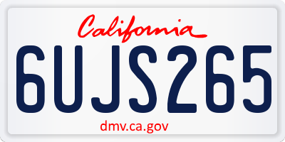 CA license plate 6UJS265