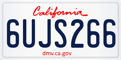 CA license plate 6UJS266