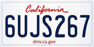 CA license plate 6UJS267