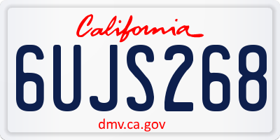 CA license plate 6UJS268