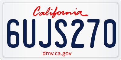 CA license plate 6UJS270